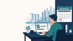 Singapore business owner checking S$10,000 SkillsFuture Enterprise Credit balance before the 30 November 2026 expiry deadline